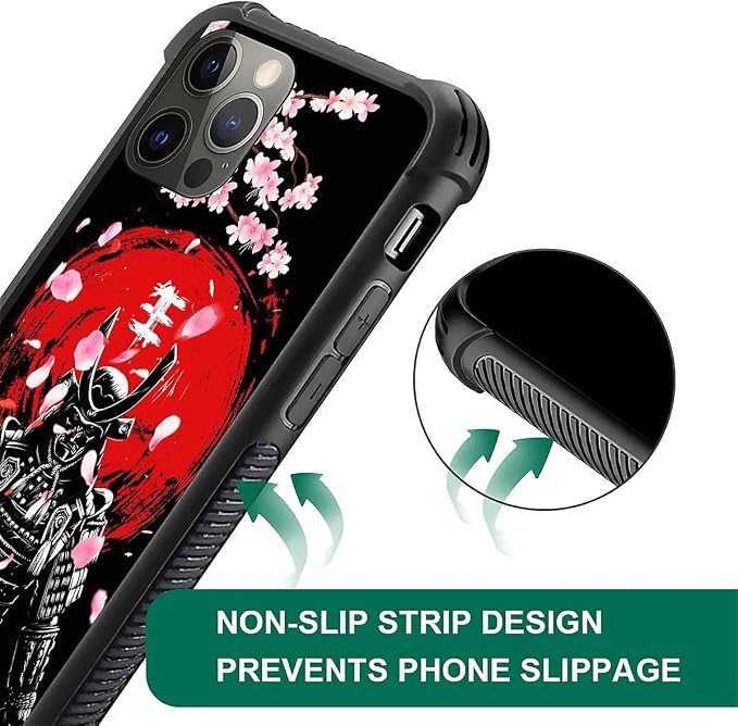 for iPhone 11 Pro Case, Sakura Japanese Samurai Pattern Graphic Design Girl Boy - Image 6