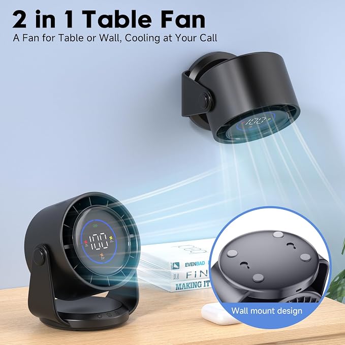 YOSHENMO Desk Fan, Turbo Table Fan - Image 2