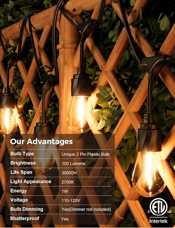 XMCOSY+ 96FT Outdoor String Lights, Patio Lights Outdoor Waterproof - Image 4
