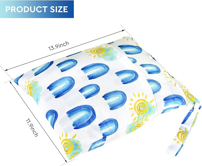 2pcs Waterproof Wet Bags with Two Zippered Pockets, Reusable - Image 2