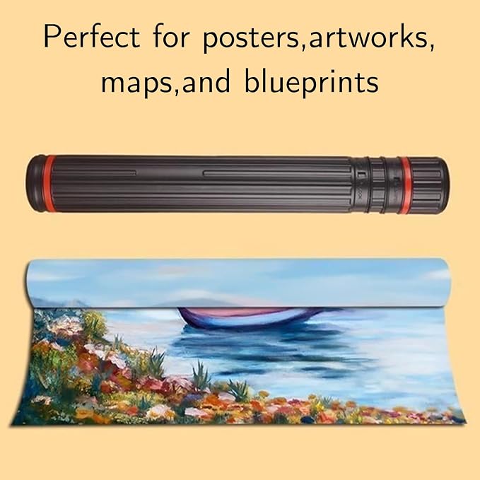 DEWEL 2Pcs Poster Tube Extends from 30" to 51", Telescoping Plastic Art Tube - Image 6