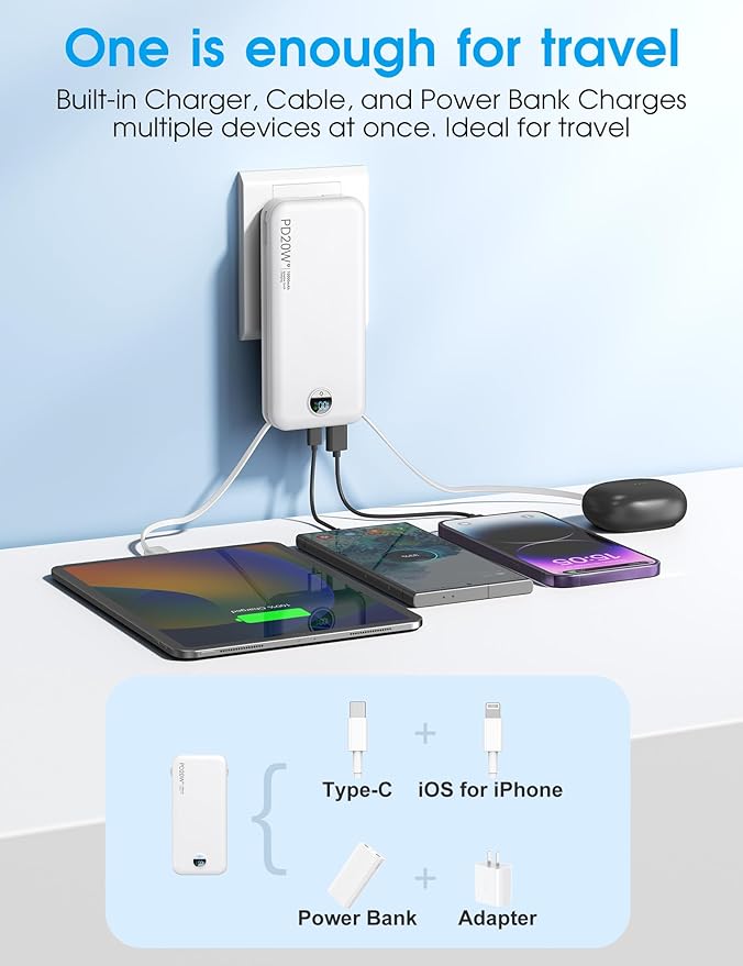 Portable Phone Charger, 10000mAh PD20W Fast Charging Power Bank - Image 4