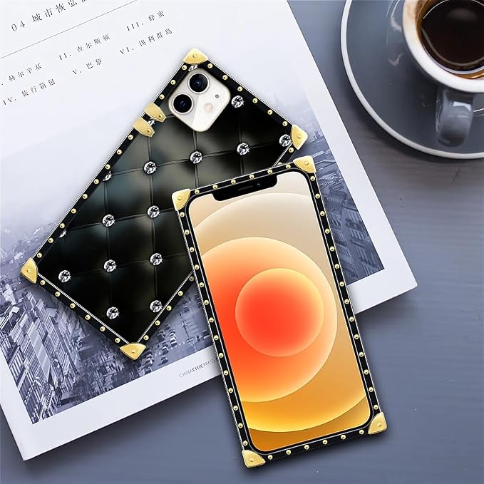 Compatible with iPhone 11 Case, Shiny Black Sofa Crystal Luxury Golden - Image 6