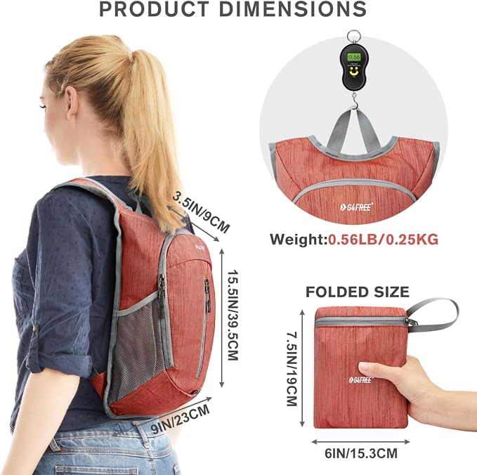 G4Free 10L Hiking Backpack Small Travel Hiking Daypack Lightweight Packable - Image 2