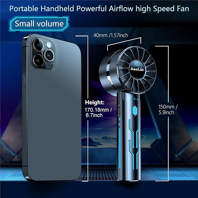 Portable High Speed Mini Handheld Fan, USB Rechargeable Neck Personal Mini Fan - Image 5