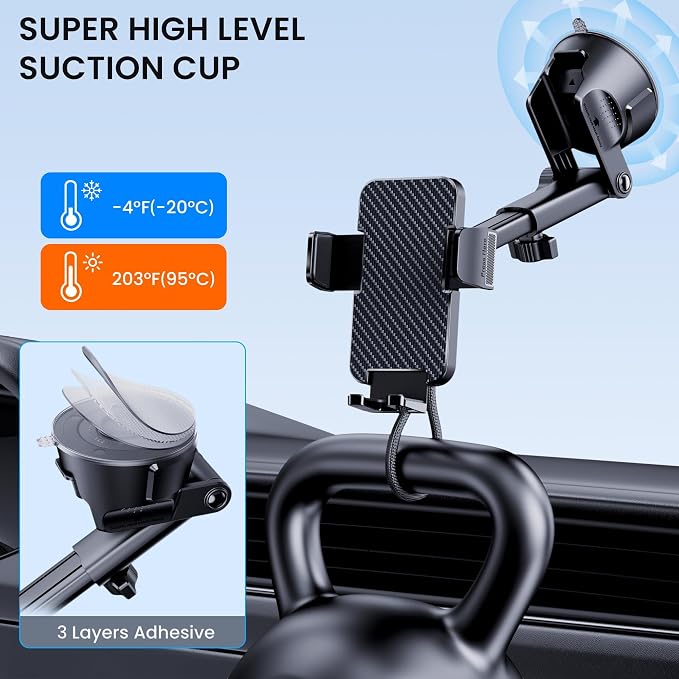 GUWEZ Phone Holders for Your Car Cell Phone Car Holder 3 in 1 - Image 6