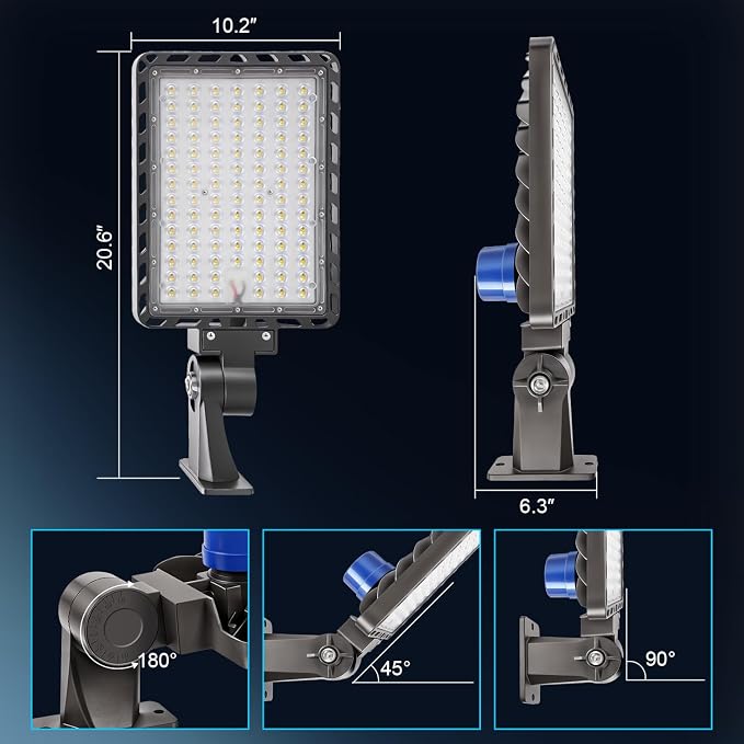 240W LED Parking Lot Light, 36000LM 5000K Adjustable Wall Mount Security Flood - Image 6