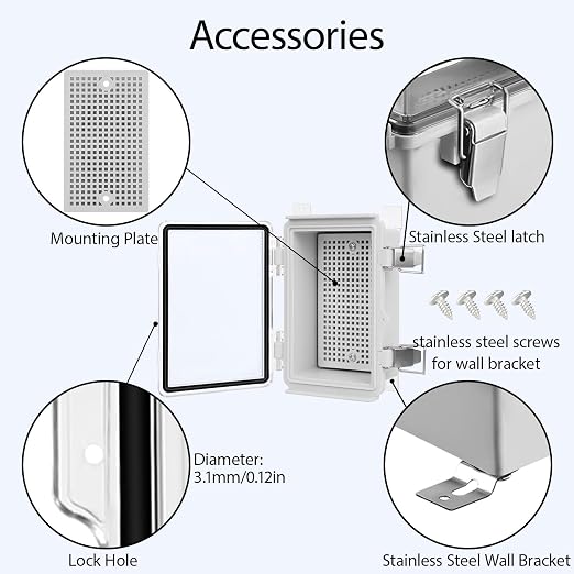 LeMotech Electrical Box, IP67 Waterproof Hinged Clear Cover Stainless Steel - Image 4