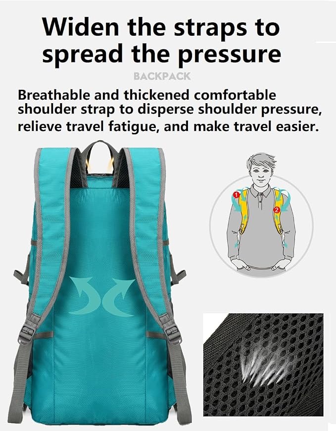 levayhill Hiking Backpack Daypack Lightweight Packable Travel Outdoor Camping - Image 4