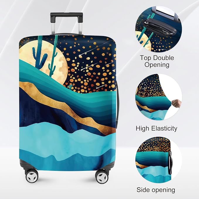 ANNA QUEEN Boho Night Desert Travel Luggage Cover -Stretchable Airplane - Image 2