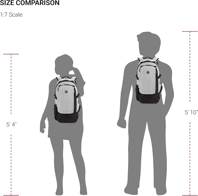 SwissGear 3598 Backpack, Narrow Daypack, Light Grey/Heather - Image 6