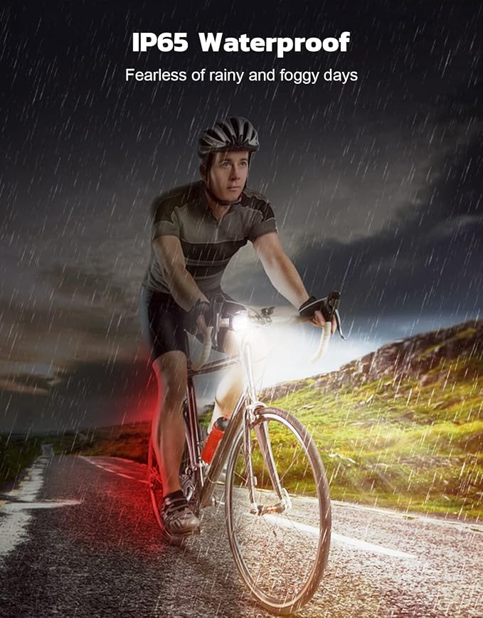 Zewdov Bike Lights for Night Riding, USB Rechargeable Bike Lights Front and Back - Image 7