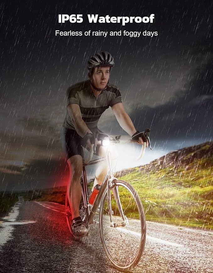 Zewdov Bike Lights for Night Riding, USB Rechargeable Bike Lights Front and Back - Image 7