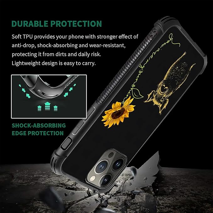 for iPhone 16 Pro Max Case, Pig Sunflower Yellow Sunshine Pattern Graphic - Image 2
