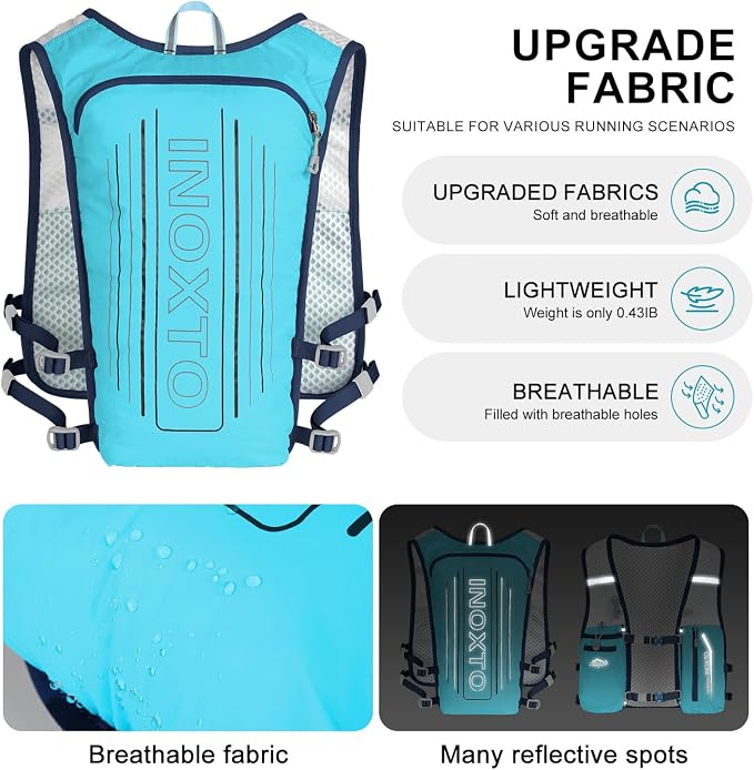 INOXTO Running Hydration Vest Backpack, Lightweight Insulated Pack - Image 2