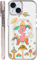 Case for iPhone 13/14, Spaceship Mushroom Phone Case Design，for Women Girls by Toulas