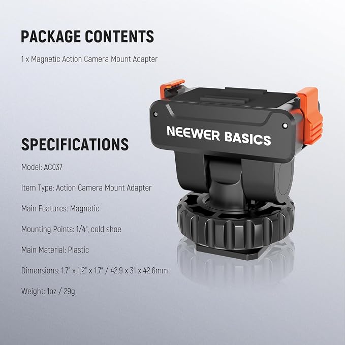 NEEWER Basics Magnetic Cold Shoe Mount Adapter Compatible - Image 8