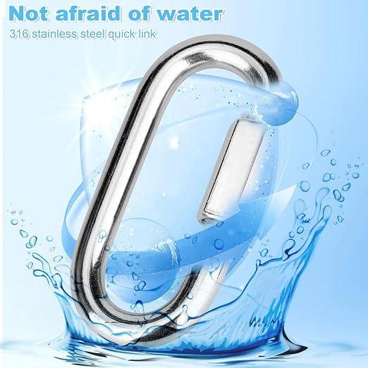 4Pcs 3 Inch 304 Heavy Duty Stainless Steel Screw Chain Quick Links, High - Image 4