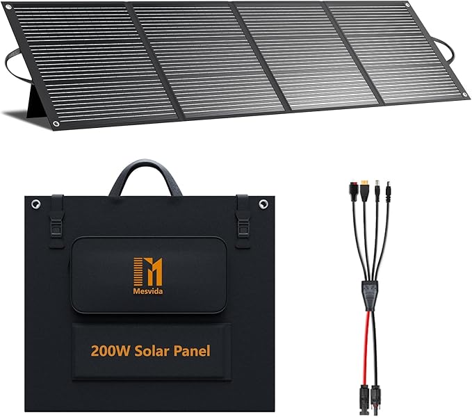 200 Watt Solar Panel IP68 Waterproof ETFE Coating Portable 24V MC4 Output by Mesuvida