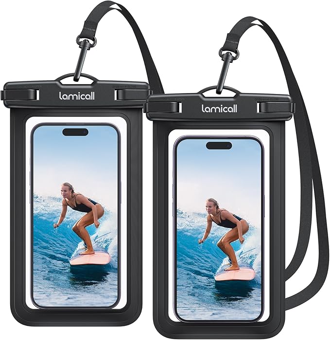 Lamicall 2Packs Waterproof Phone Pouch, Beach Bags, Vacation Essentials by Lamicall