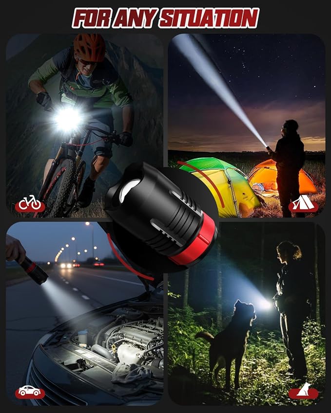 Victoper Rechargeabe Flashlight 2 Pack, High Lumens 5 Modes LED Bright Tactical - Image 9