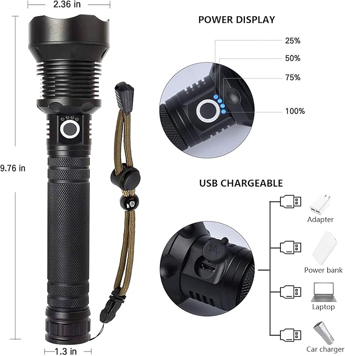 Lylting Rechargeable LED Flashlights High Lumens, 000 Lumens Super Bright - Image 5