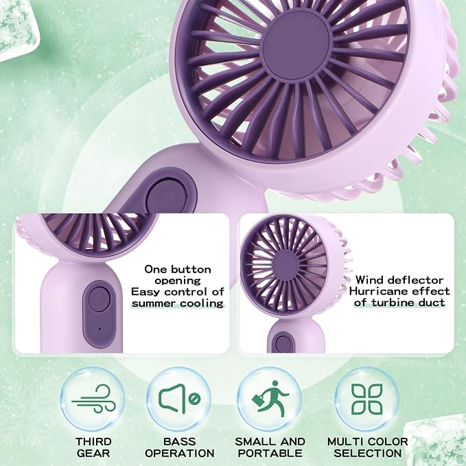 Rossesay 6 Pcs Mini Portable Fan Bulk Cute Handheld Lightweight Small Little - Image 5