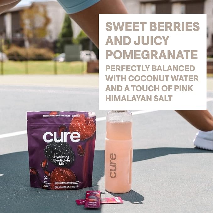 Cure Hydration | Plant-Based Electrolyte Drink Mix | No Added Sugar | FSA-HSA | - Image 5