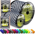 TECEUM 5/32" Paracord Rope 1000 – 1000ft / 200ft / 100ft / 50ft – Tactical by TECEUM