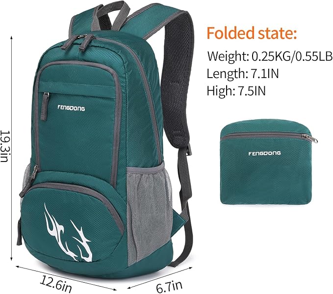 FENGDONG 35L Lightweight Foldable Waterproof Packable Travel Small Hiking - Image 2