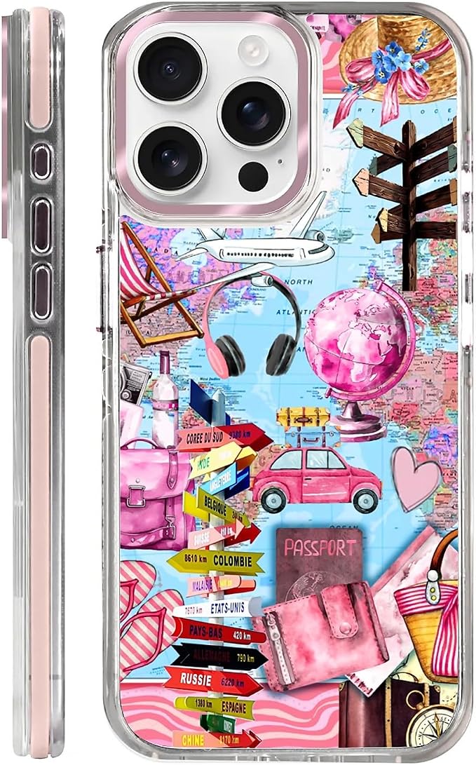 Case for iPhone 15 Pro, Cover Holiday Trip World Map Phone Case Design，for by Toulas