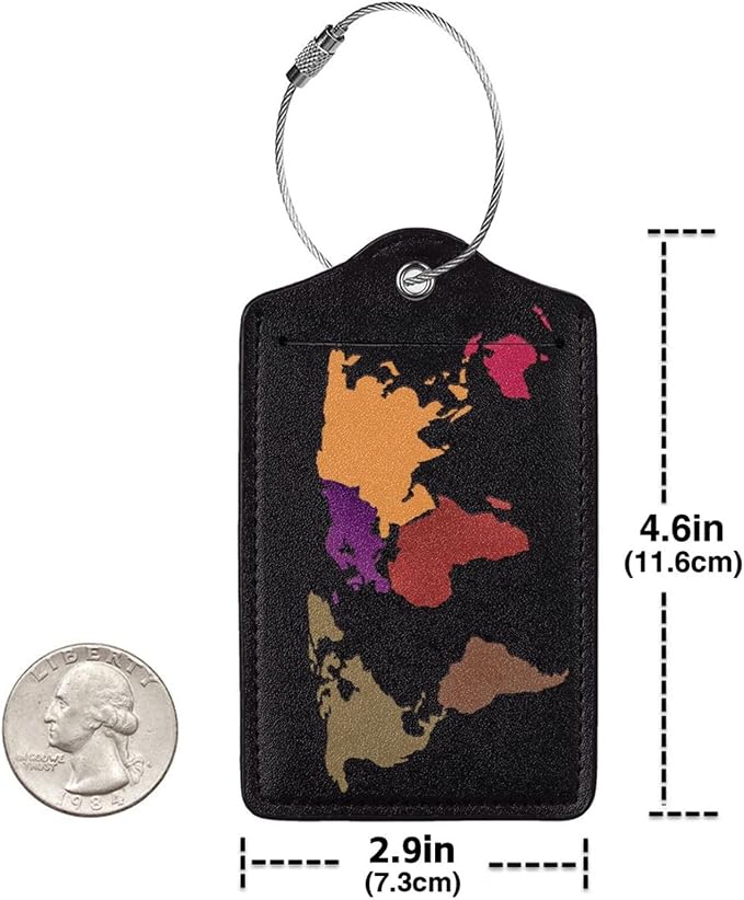 World Map Luggage Cover for Suitcase and Luggage Tag Combination, Elastic - Image 4