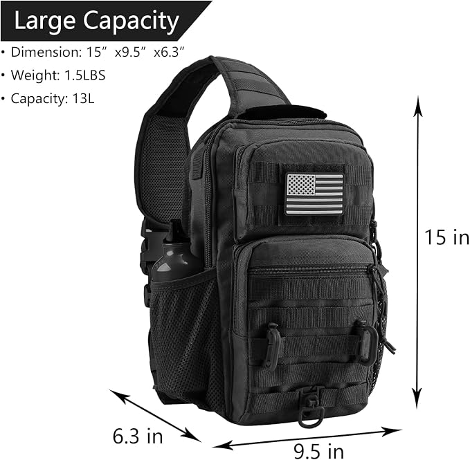 Rover Sling Pack Tactical Shoulder Sling Bag Backpack - Image 2