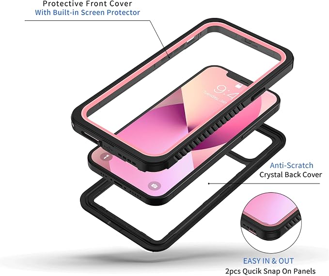 Lanhiem for iPhone 12 Case, Waterproof Dustproof Shockproof Case - Image 3