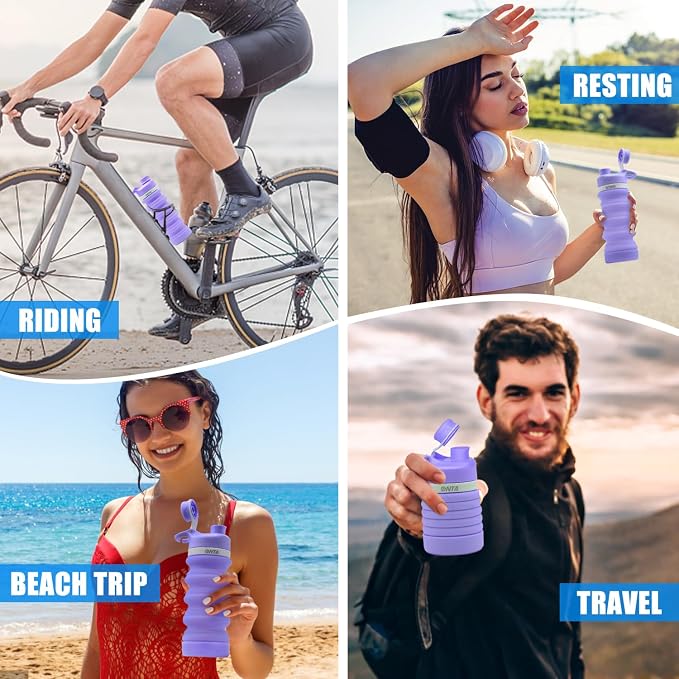 ONTA Collapsible BPA Free Silicone Water Bottle, 20oz - Image 6