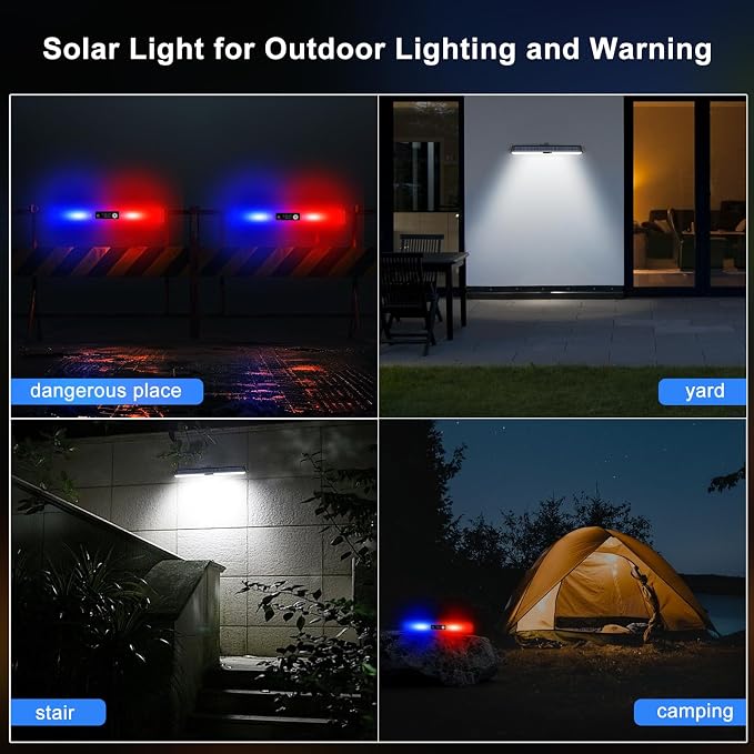 Aolyty Solar Lights Outdoor, 3 Work Modes Solar Strobe Lights Waterproof - Image 3