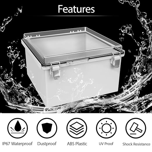 LeMotech Electrical Box, IP67 Waterproof Hinged Clear Cover Stainless Steel - Image 3