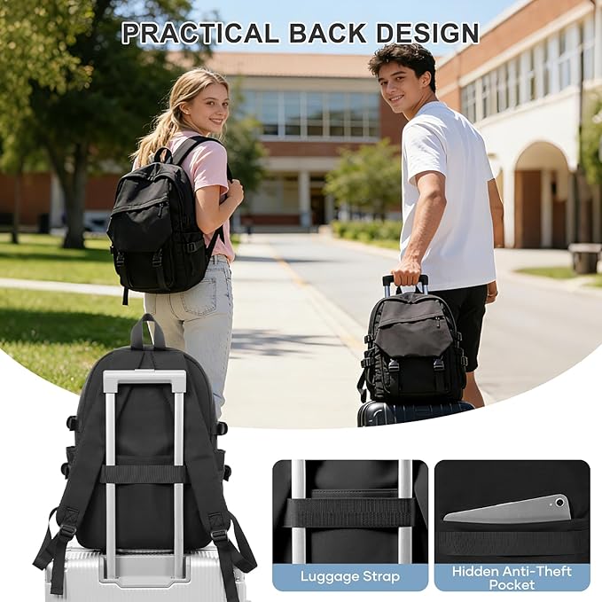 coowoz School Backpack for Men Women College Bookbag Waterproof Lightweight - Image 5
