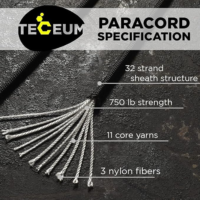 TECEUM 5/32" Paracord Rope 1000 – 1000ft / 200ft / 100ft / 50ft – Tactical - Image 2