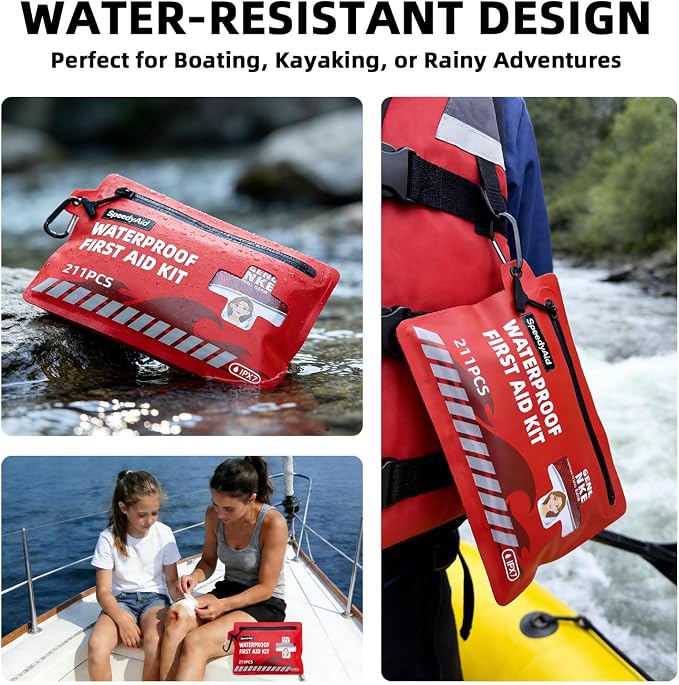 211 PCS Waterproof First Aid Kit, IPX7 Rated Dry Bag - Image 8