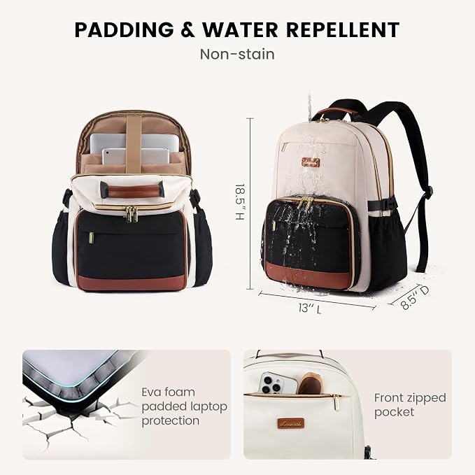 LOVEVOOK Lunch Backpack with Lunch Compartment, 17 Inch Laptop Work Travel - Image 5