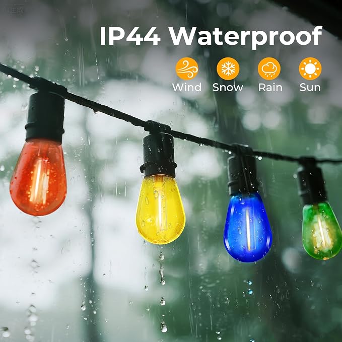 GvvooHome 24 Pack S14 Colored LED String Light Bulbs, 1W Plastic Shatterproof - Image 7