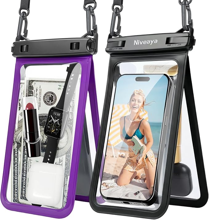 Niveaya Double Space Waterproof Phone Pouch, IPX8 Phone Case by Niveaya
