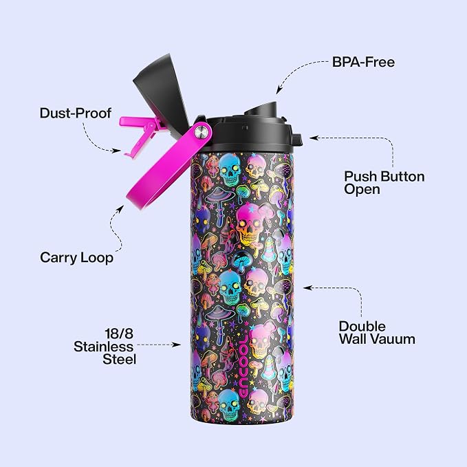 Insulated Water Bottle with Straw - Image 3