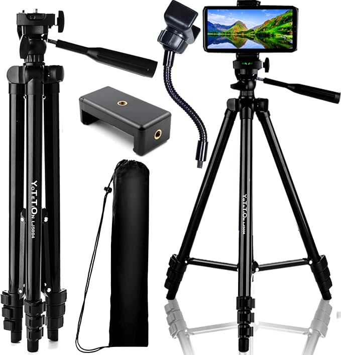 65" Aluminum Phone & Camera Tripod by YOTETION
