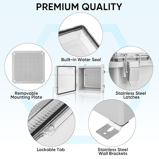 TICONN Outdoor Electrical Box Waterproof, Junction Box IP67 ABS Plastic - Image 4