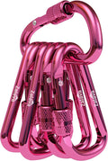 6PCS Carabiner Keychain, 2 inch Aluminum D-Clip Caribeener by Zalava