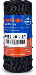 HONGDA Braided Tarred Bank Line Braided Nylon Twine, 318 Feet #24 Bank Line by hongda