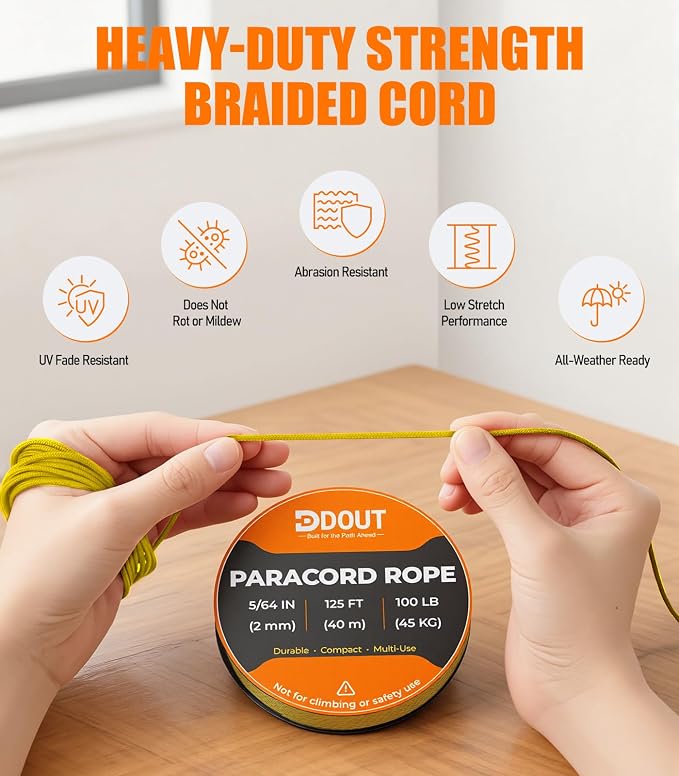 DDOUT 2mm Paracord 100lb, Thin Micro Paracord Rope, DIY Projects, Camping & - Image 3