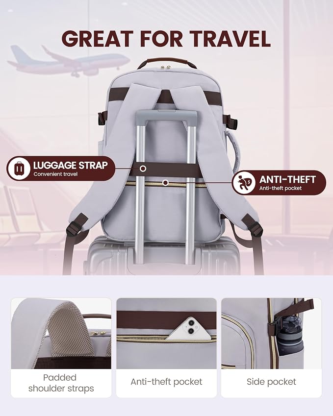 LOVEVOOK Travel Backpack for Women & Men 40L, Airline Approved Carry On - Image 6